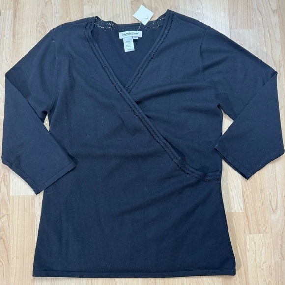 NWT Coldwater Creek Silk Blend 3/4 Sleeve Sweater Size Small - Picture 2 of 8